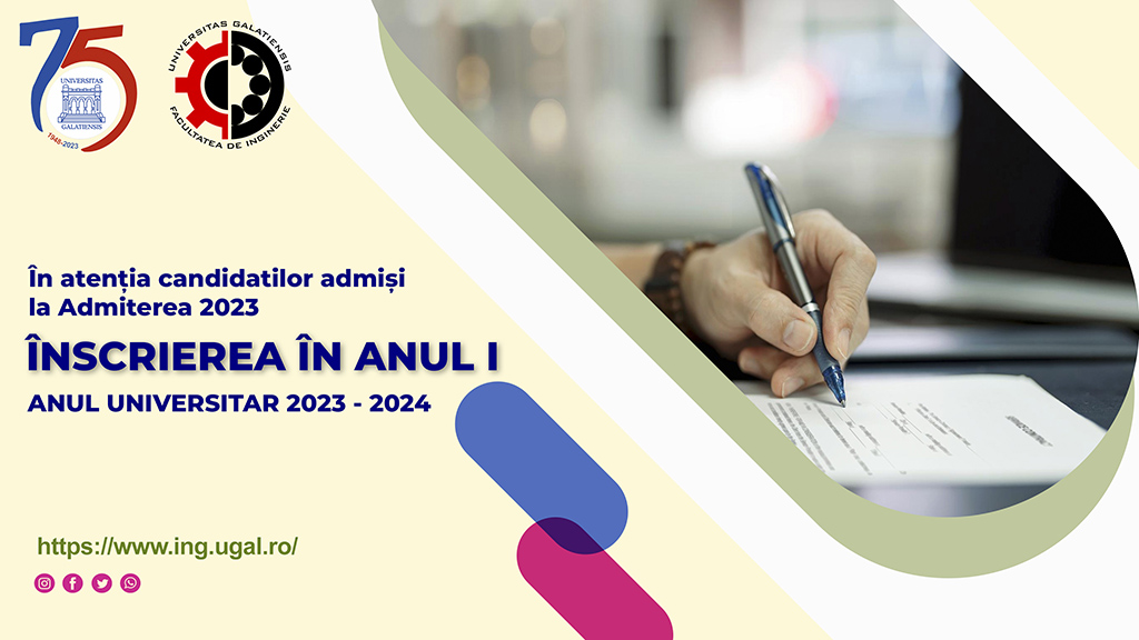 Înscrierea în anul I - An universitar 2023-2024